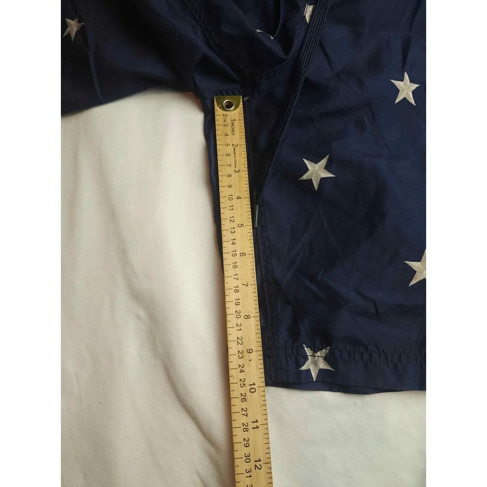 Faded Glory Mens Navy Blue Star Print Swim Trunks Board Shorts Large 36-38